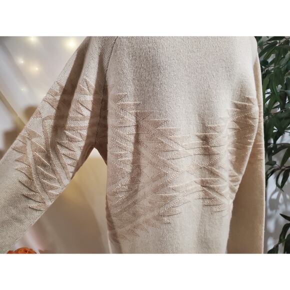 State of Elevenate Womens 100% Lambswool Sweater Size L Aztec Tribal Nordic Knit - Picture 6 of 13